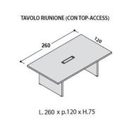 TAVOLO RIUNIONI 260X120 CON TOP-ACCES