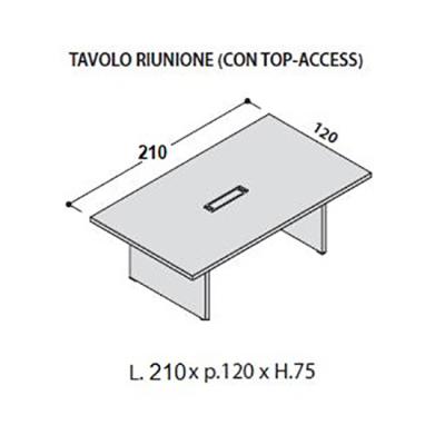 TAVOLO RIUNIONI 210X120 CON TOP-ACCES