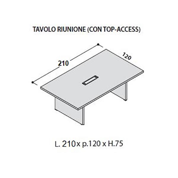 TAVOLO RIUNIONI 210X120 CON TOP-ACCES